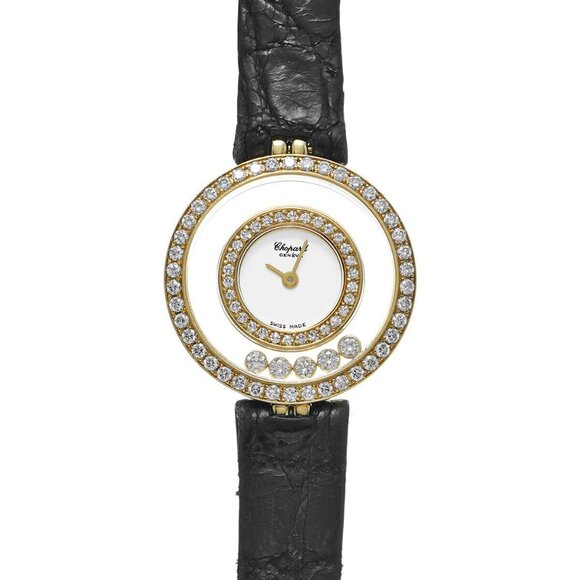 CHOPARD Happy Diamond Double Bezel 5P Diamond 20/5448 White/Blanc/diamond La... - Picture 1 of 5